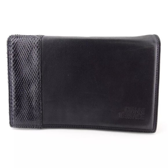 GIANNI VERSACE clutch bag leather Authentic
